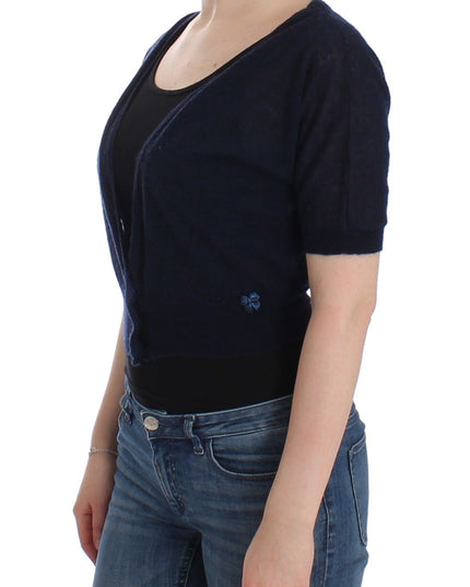 Ermanno Scervino Knit Blue Wool Sweater Cardigan