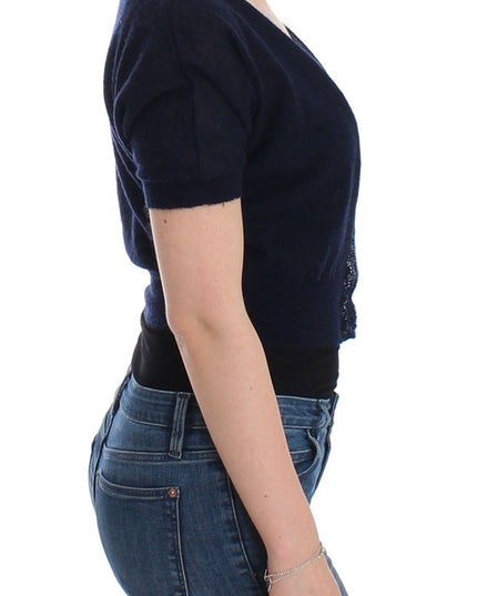 Ermanno Scervino Knit Blue Wool Sweater Cardigan