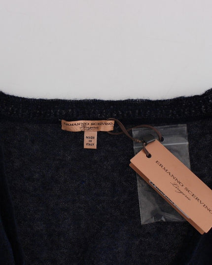 Ermanno Scervino Knit Blue Wool Sweater Cardigan