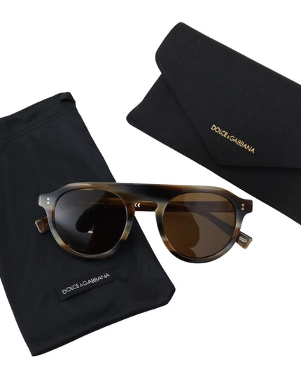 Dolce & Gabbana Brown Tortoise Oval Full Rim Eyewear DG4306 Sunglasses