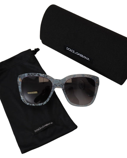Dolce & Gabbana Blue Lace Acetate Rectangle Shades DG4226 Sunglasses