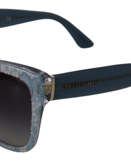 Dolce & Gabbana Blue Lace Acetate Rectangle Shades DG4226 Sunglasses
