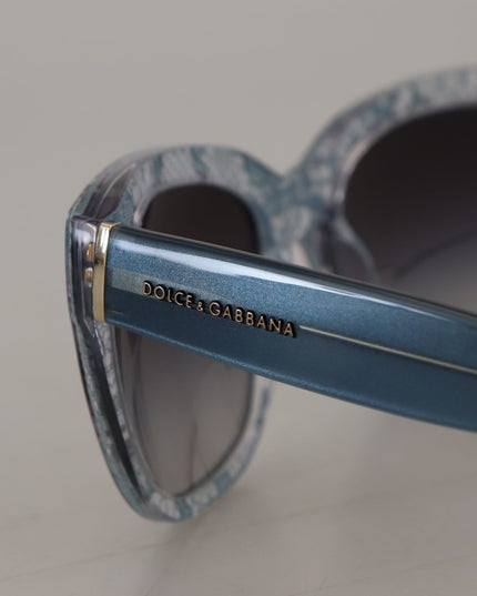 Dolce & Gabbana Blue Lace Acetate Rectangle Shades DG4226 Sunglasses