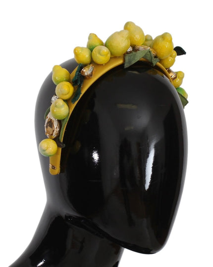 Dolce & Gabbana Yellow Lemons Sicily Crystal Diadem Tiara Headband