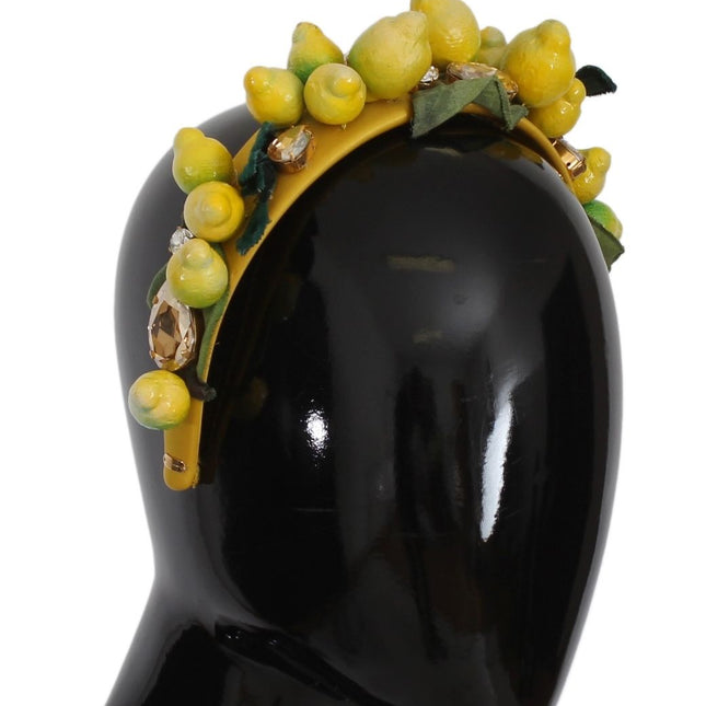 Dolce & Gabbana Yellow Lemons Sicily Crystal Diadem Tiara Headband