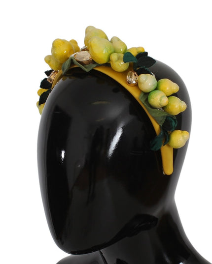 Dolce & Gabbana Yellow Lemons Sicily Crystal Diadem Tiara Headband