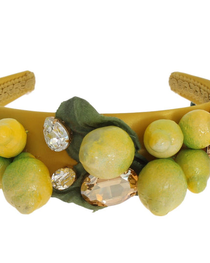 Dolce & Gabbana Yellow Lemons Sicily Crystal Diadem Tiara Headband