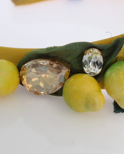 Dolce & Gabbana Yellow Lemons Sicily Crystal Diadem Tiara Headband