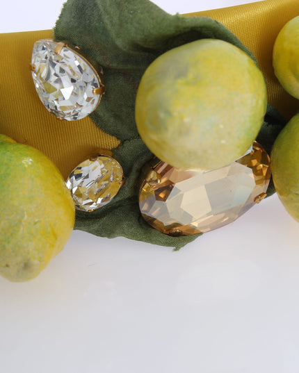 Dolce & Gabbana Yellow Lemons Sicily Crystal Diadem Tiara Headband