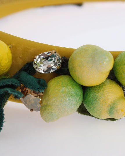 Dolce & Gabbana Yellow Lemons Sicily Crystal Diadem Tiara Headband