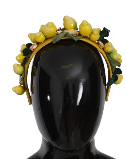 Dolce & Gabbana Yellow Lemons Sicily Crystal Diadem Tiara Headband