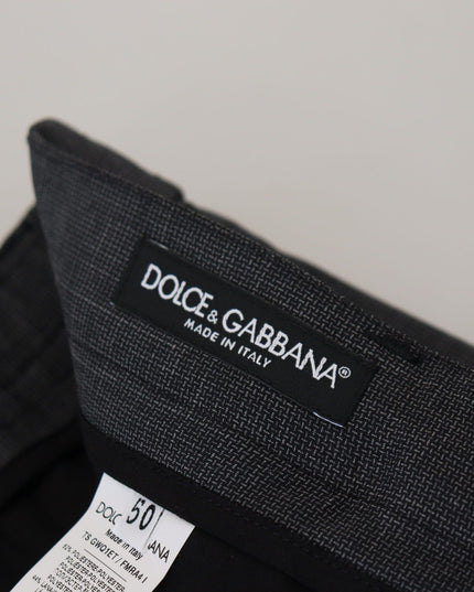 Dolce & Gabbana Gray Checked Cargo Trousers Stretch Pants