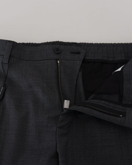 Dolce & Gabbana Gray Checked Cargo Trousers Stretch Pants