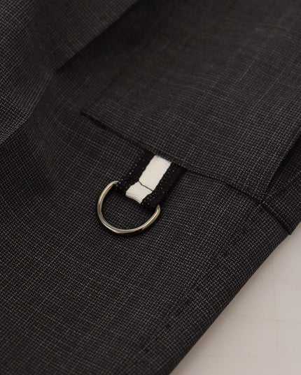 Dolce & Gabbana Gray Checked Cargo Trousers Stretch Pants