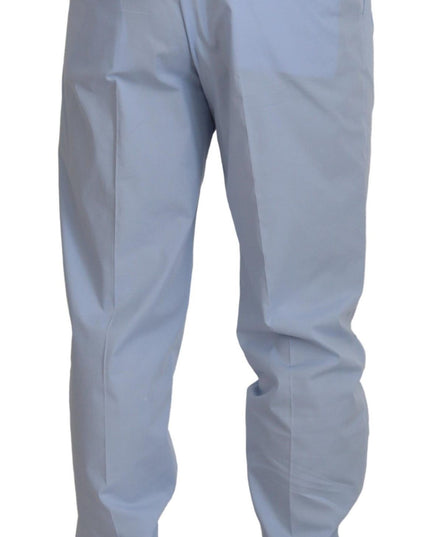 Dolce & Gabbana Blue Cotton Stretch Trousers Chinos Pants