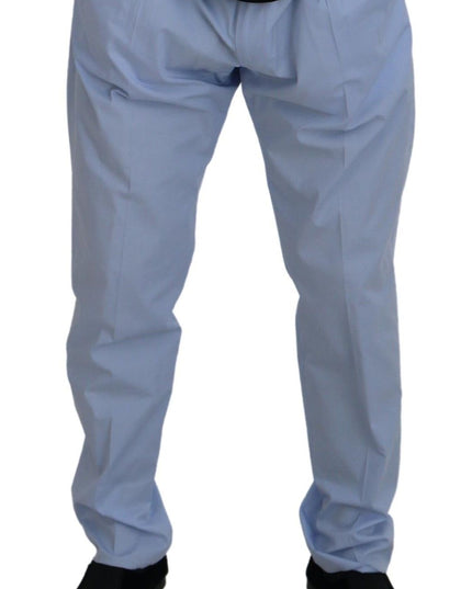 Dolce & Gabbana Blue Cotton Stretch Trousers Chinos Pants