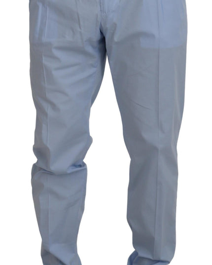 Dolce & Gabbana Blue Cotton Stretch Trousers Chinos Pants