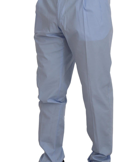 Dolce & Gabbana Blue Cotton Stretch Trousers Chinos Pants