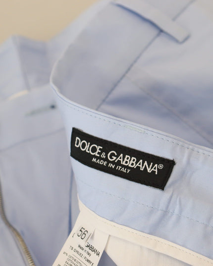 Dolce & Gabbana Blue Cotton Stretch Trousers Chinos Pants
