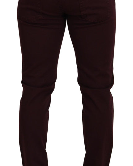 Dolce & Gabbana Bordeaux Cotton Stretch GOLD Denim Jeans