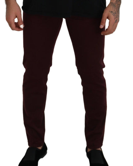 Dolce & Gabbana Bordeaux Cotton Stretch GOLD Denim Jeans