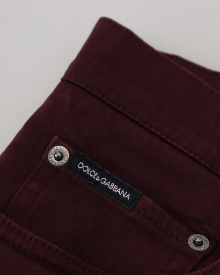 Dolce & Gabbana Bordeaux Cotton Stretch GOLD Denim Jeans