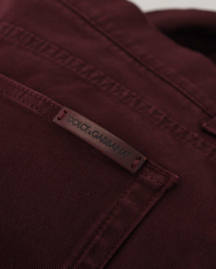 Dolce & Gabbana Bordeaux Cotton Stretch GOLD Denim Jeans