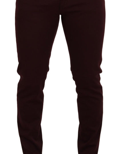 Dolce & Gabbana Bordeaux Cotton Stretch GOLD Denim Jeans