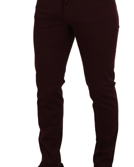 Dolce & Gabbana Bordeaux Cotton Stretch GOLD Denim Jeans