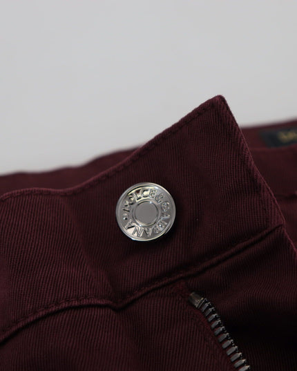 Dolce & Gabbana Bordeaux Cotton Stretch GOLD Denim Jeans