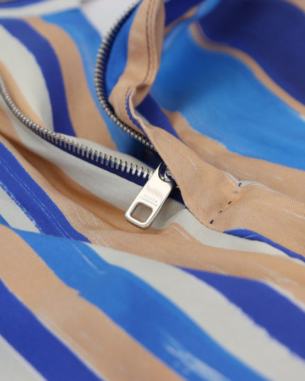 Dolce & Gabbana Blue Striped Silk Cotton Slim Trousers Pants