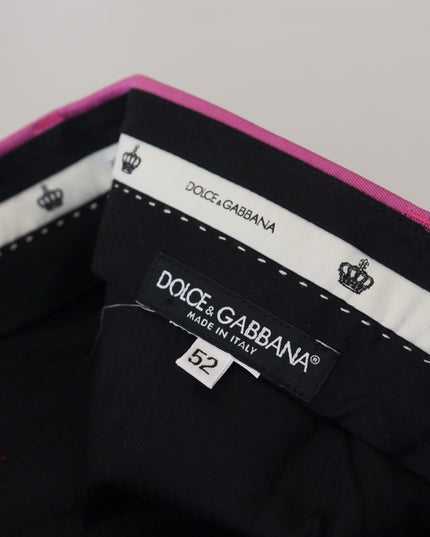 Dolce & Gabbana Pink Silk Slim Trousers Dress Formal Pants
