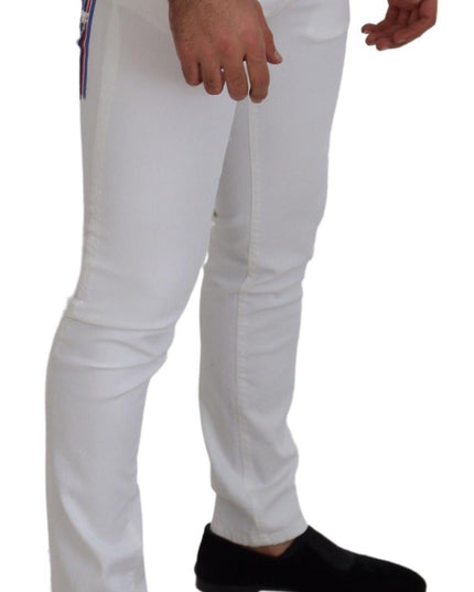 Dolce & Gabbana White Slim Skinny Stretch Cotton Denim Jeans