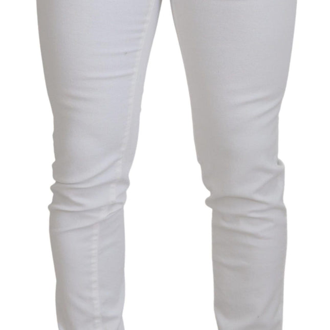 Dolce & Gabbana White Slim Skinny Stretch Cotton Denim Jeans