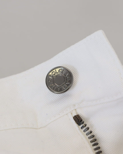 Dolce & Gabbana White Slim Skinny Stretch Cotton Denim Jeans