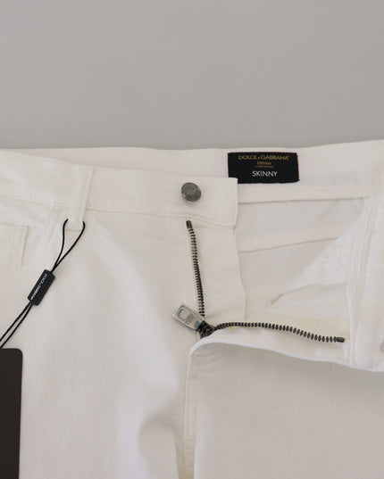 Dolce & Gabbana White Slim Skinny Stretch Cotton Denim Jeans