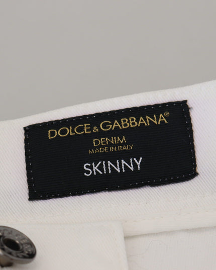 Dolce & Gabbana White Slim Skinny Stretch Cotton Denim Jeans