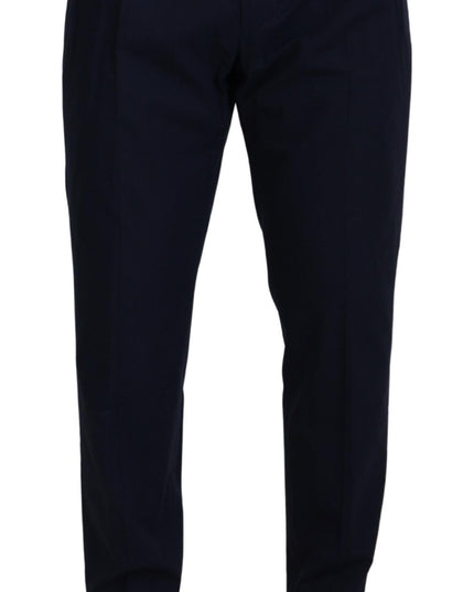 Dolce & Gabbana Blue Cotton Slim Trousers Chinos Pants