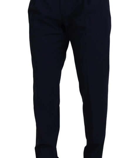 Dolce & Gabbana Blue Cotton Slim Trousers Chinos Pants