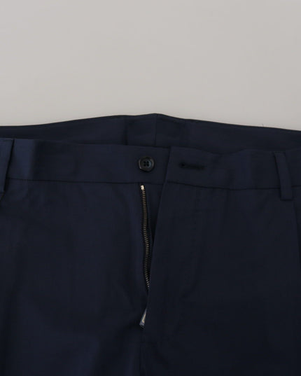 Dolce & Gabbana Blue Cotton Slim Trousers Chinos Pants