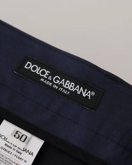 Dolce & Gabbana Blue Cotton Slim Trousers Chinos Pants