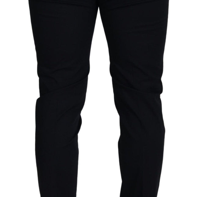 Dolce & Gabbana Blue Stretch Cotton Slim Trousers Chinos Pants