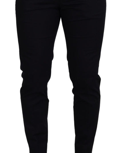 Dolce & Gabbana Blue Stretch Cotton Slim Trousers Chinos Pants