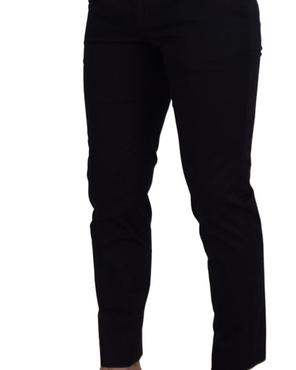 Dolce & Gabbana Blue Stretch Cotton Slim Trousers Chinos Pants