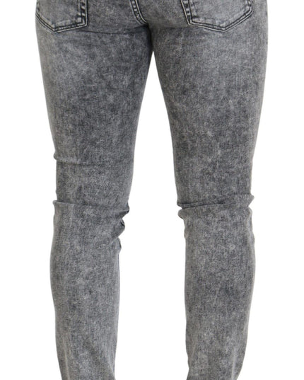 Dolce & Gabbana Gray Slim Fit Wash Stretch Cotton Denim Jeans