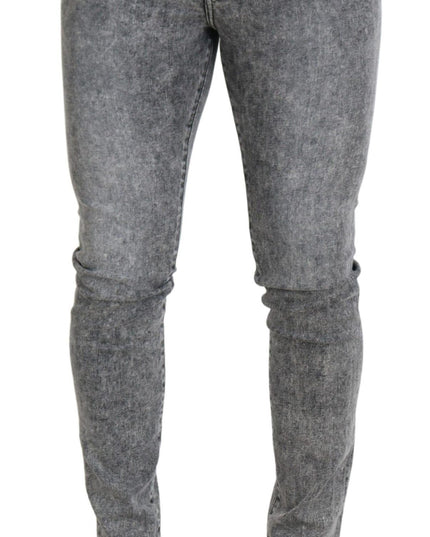 Dolce & Gabbana Gray Slim Fit Wash Stretch Cotton Denim Jeans