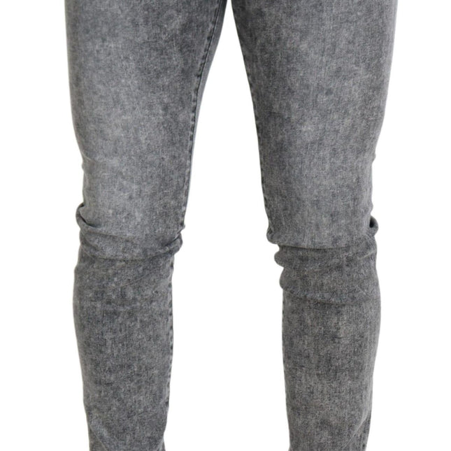 Dolce & Gabbana Gray Slim Fit Wash Stretch Cotton Denim Jeans