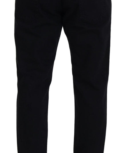 Dolce & Gabbana Black Loose Regular Torn Cotton Jeans