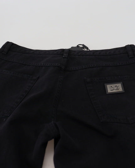 Dolce & Gabbana Black Loose Regular Torn Cotton Jeans