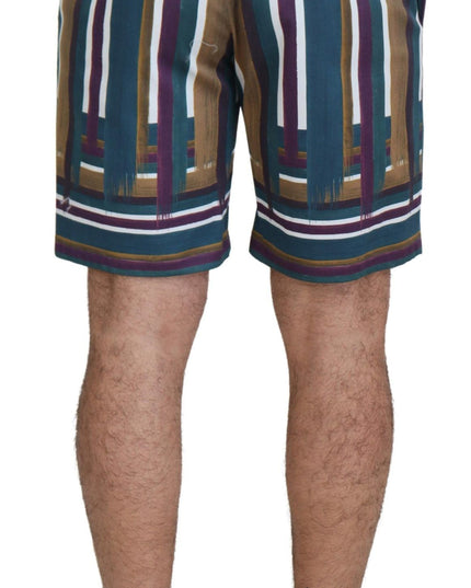 Dolce & Gabbana Multicolor Striped Stretch Cotton Shorts
